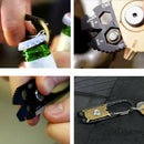 Multi Tool 20 In 1 Stainless Steel Pocket Wrench Carabiner Keychain Key Ring
