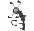 RAM Mounts Brake/Clutch Reservoir Mount with X-Grip Cradle; Large Phone Mount X-Grip; Brake/Clutch Reservoir Mount with Short Double Socket Arm
