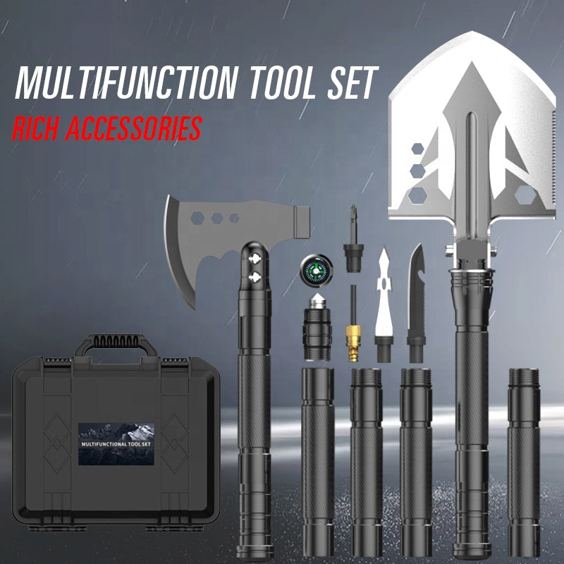 Multifunctional Tool Set Camping Hiking Survival Shovel Axe Knife
