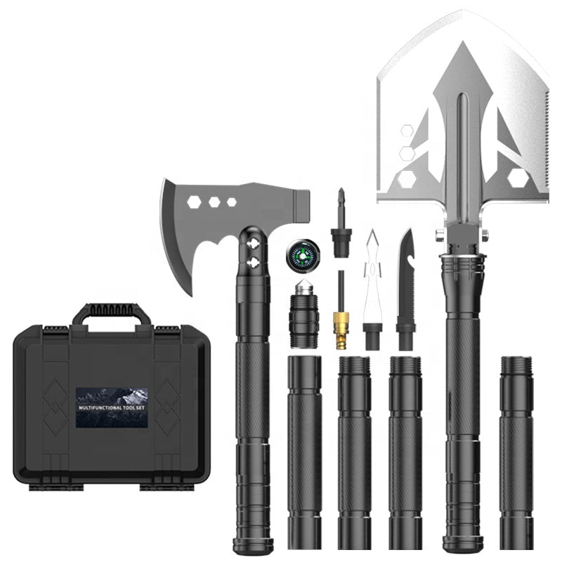 Multifunctional Tool Set Camping Hiking Survival Shovel Axe Knife